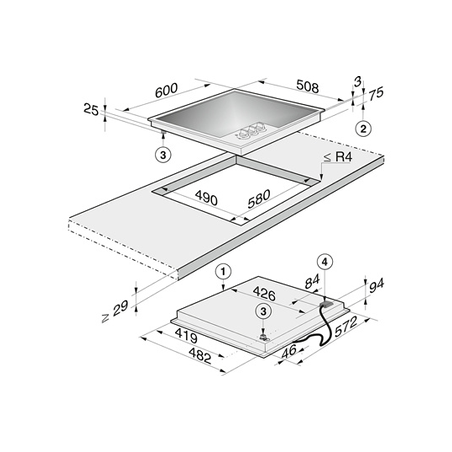 Plaque gaz MIELE KM 2312
