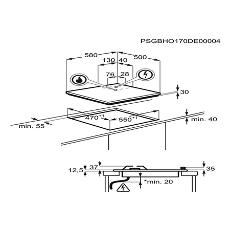 Placa mixta FAURE FGM64300B
