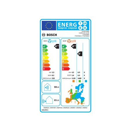 Unité intérieure 3,5kW CLIMATE 6000I pour climatiseur - BOSCH - 7733701808