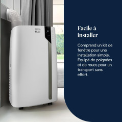 De'Longhi Pinguino Extreme Clim Mobile, pour Pièces jusqu'à 33,5m², Déshumidificateur, Mode Ventilation, 8900BTU