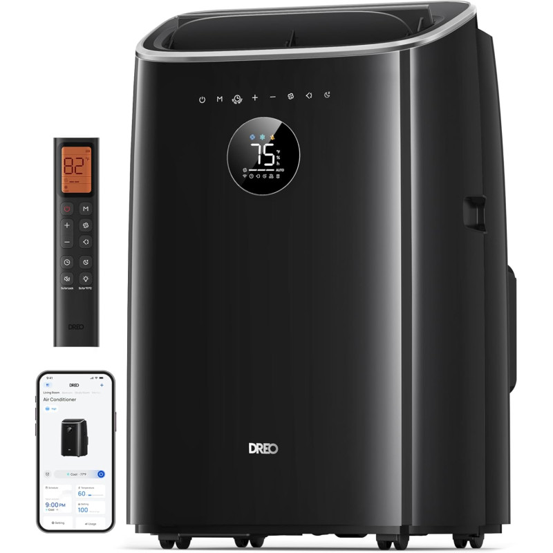 DREO climatiseur mobile 7500 BTU 3-en-1 refroidissement/ventilation/déshumidification, silencieux pour chambre ou bureau DREO climatiseur mobile 7500 BTU 3-en-1 refroidissement/ventilation/déshumidification, silencieux pour chambre ou bureau