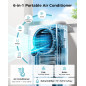 Climatiseur portable 16 000 BTU 6 en 1 avec application WiFi pour grandes pièces jusqu'à 750 m², mode veille silencieux Climatiseur portable 16 000 BTU 6 en 1 avec application WiFi pour grandes pièces jusqu'à 750 m², mode veille silencieux