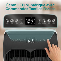SereneLife Climatiseur Portable 12 000 BTU – Clim Mobile 4 en 1 Silencieuse avec WiFi, Rafraîchisseur d’Air