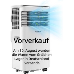OKYUK Climatiseur mobile 7000 BTU avec tuyau d'évacuation | Climatiseur mobile 4 en 1 | Fonctionnement silencieux