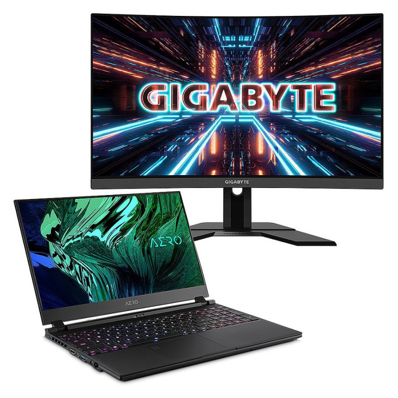 Gigabyte Aero 15 OLED YD-73FR624SP + moniteur 27" Gigabyte G27QC A