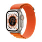 Apple Watch Ultra + Cellular, boîtier Titane 49mm avec Boucle Alpine Orange Taille S
