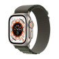 Apple Watch Ultra + Cellular, caja de titanio de 49 mm con hebilla verde alpina tamaño L Apple Watch Ultra + Cellular, caja de titanio de 49 mm con hebilla verde alpina tamaño L