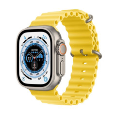 Apple Watch Ultra + Cellular, caja de titanio de 49 mm con correa oceánica amarilla