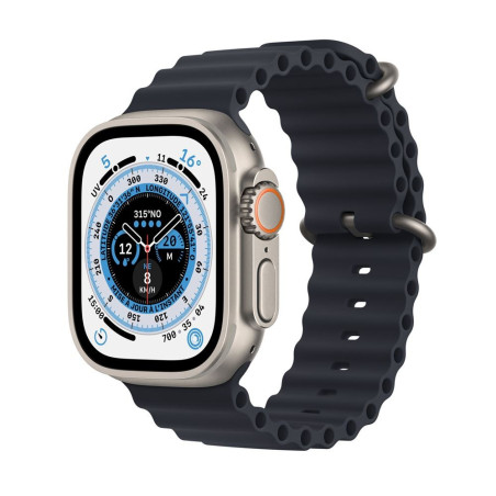 Apple Watch Ultra + Cellular, caja de titanio de 49 mm con correa oceánica de medianoche