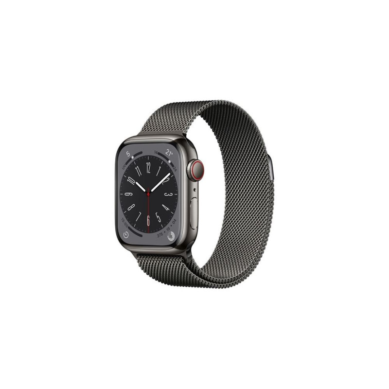 Apple Watch Series 8 GPS + Cellular, boîtier Acier inoxydable graphite 41mm avec Bracelet Boucle milanaise graphite Apple Watch Series 8 GPS + Cellular, boîtier Acier inoxydable graphite 41mm avec Bracelet Boucle milanaise graphite