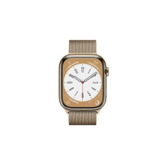Apple Watch Series 8 GPS + Cellular, caja de acero inoxidable de oro de 45 mm con hebilla milanesa dorada