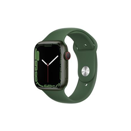 Apple Watch Series 7 GPS + Cellular, caja de aluminio verde de 45 mm con correa de trébol deportivo
