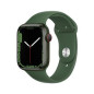 Apple Watch Series 7 GPS + Cellular, boîtier Aluminium Vert 41mm avec Bracelet Sport Trèfle