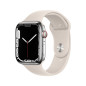 Apple Watch Series 7 GPS + Cellular, caja de acero inoxidable plateado de 45 mm con correa deportiva Stellar Light