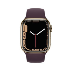 Apple Watch Series 7 GPS + Cellular, caja de acero inoxidable de oro de 41 mm con correa de cereza negra