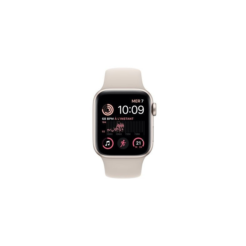 Apple Watch SE GPS + Cellular 2nd generation, estuche Starlight de aluminio de 40 mm con correa deportiva Stellar Light