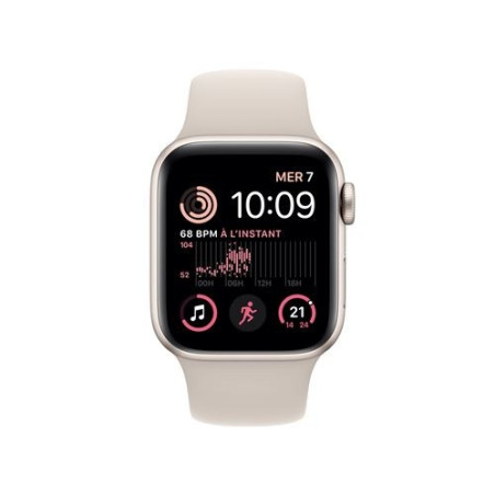 Apple Watch SE GPS + Cellular 2nd generation, estuche Starlight de aluminio de 40 mm con correa deportiva Stellar Light