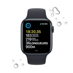 Apple Watch SE GPS + Cellular 2nd generation, caja de aluminio Midnight 44mm con correa deportiva Midnight