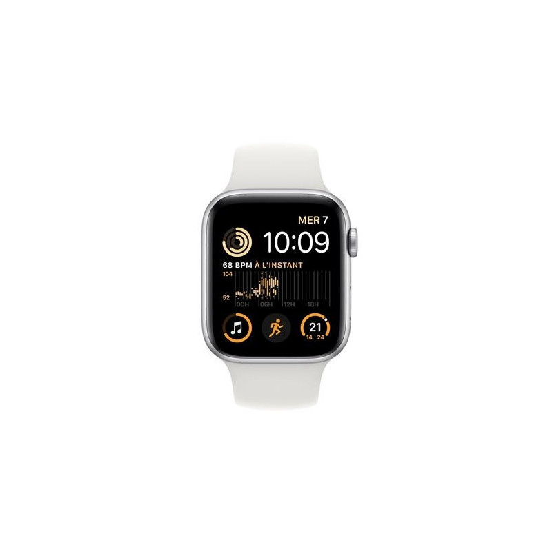 Apple Watch SE GPS + Cellular 2ª generación, caja de aluminio plateado de 44 mm con correa deportiva blanca