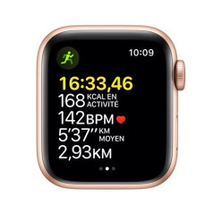Apple Watch SE GPS + Cellular, 40mm boitier aluminium or avec bracelet sport blanc