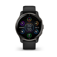 Garmin Venu 2 Plus Gris avec bracelet Noir