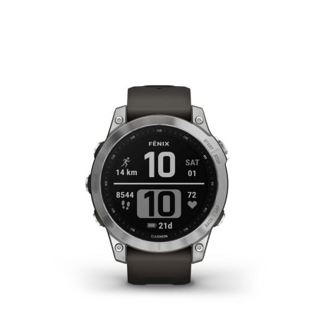 Garmin Fenix 7 Silver avec bracelet silicone Gris