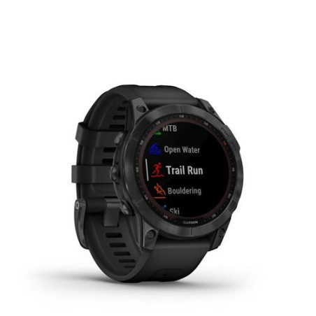 Garmin Fenix 7 Solar Gray avec bracelet silicone Noir