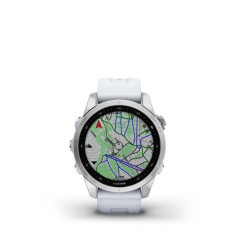 Garmin Fenix 7S Plata con correa de silicona blanca