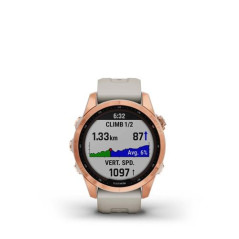 Garmin Fenix 7S Solar Rose Gold Correa de silicona Beige Arena