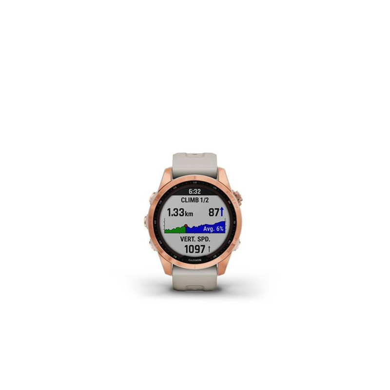 Garmin Fenix 7S Solar Rose Gold Correa de silicona Beige Arena