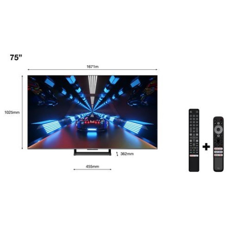 TV TCL 75C735 75'' QLED 4K UHD Smart TV Aluminium brossé 2022