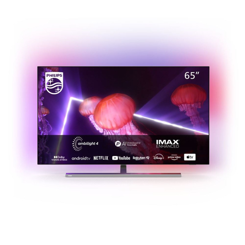 TV OLED Philips 65OLED887 164 cm Ambilight 4K UHD Android TV Metal chrome foncé 2022 TV OLED Philips 65OLED887 164 cm Ambilight 4K UHD Android TV Metal chrome foncé 2022