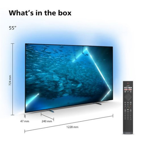 TV OLED Philips 55OLED707 139 cm Ambilight 4K UHD Android TV Chrome foncé