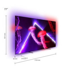 TV OLED Philips 77OLED807 194 cm Ambilight 4K UHD Android TV Metal argenté