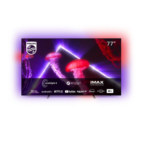 OLED TV Philips 77OLED807 194 cm Ambilight 4K UHD Android TV Metal Plata