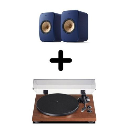 Enceintes actives Hifi connectées KEF LSX 2 Bleu (paire)+ Platine vinyle Teac TN-280BT-A3 Noyer
