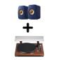 Enceintes actives Hifi connectées KEF LSX 2 Bleu (paire)+ Platine vinyle Teac TN-280BT-A3 Noyer