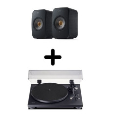 Hifi activo conectado speakers KEF LSX 2 Negro (par) + Toac TN-280BT-A3 tocadiscos Negro