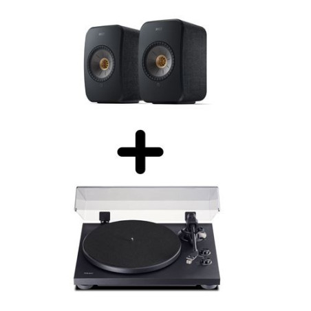 Hifi activo conectado speakers KEF LSX 2 Negro (par) + Toac TN-280BT-A3 tocadiscos Negro