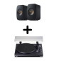 Hifi activo conectado speakers KEF LSX 2 Negro (par) + Toac TN-280BT-A3 tocadiscos Negro