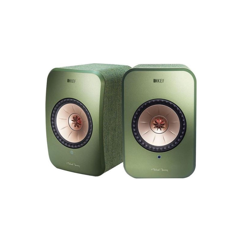 Enceintes actives Hifi connectées Kef LSX Vert Olive vendues par paire Enceintes actives Hifi connectées Kef LSX Vert Olive vendues par paire