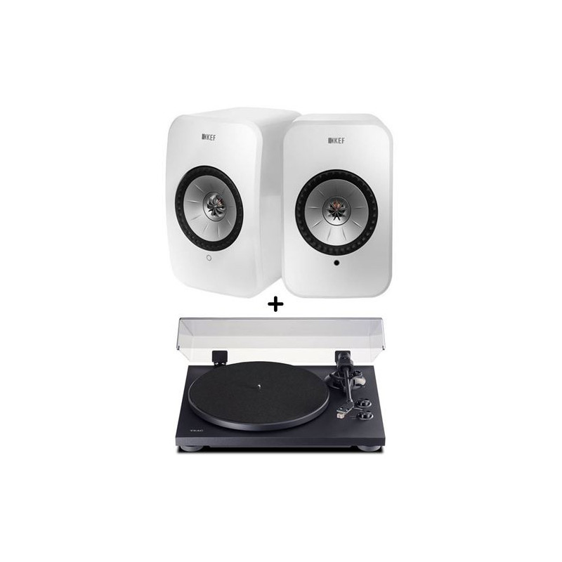 Altavoces Hifi activos conectados KEF LSX White se venden en pares + tocadiscos Bluetooth Teac TN-280BT-A3 Negro Altavoces Hifi activos conectados KEF LSX White se venden en pares + tocadiscos Bluetooth Teac TN-280BT-A3 Negro