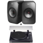 Altavoces conectados Active Hifi KEF LSX Black se venden en pares + tocadiscos Bluetooth Teac TN-280BT-A3 Negro