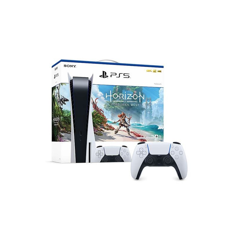 PS5 Standard Sony Console Pack + Horizon Forbidden West + Controlador blanco de doble sentido