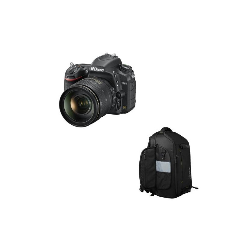 DSLR Nikon D750 WiFi Cuerpo desnudo + lente AF-S 24 -120mm VR F / 4 + Mochila DSLR Nikon D750 WiFi Cuerpo desnudo + lente AF-S 24 -120mm VR F / 4 + Mochila