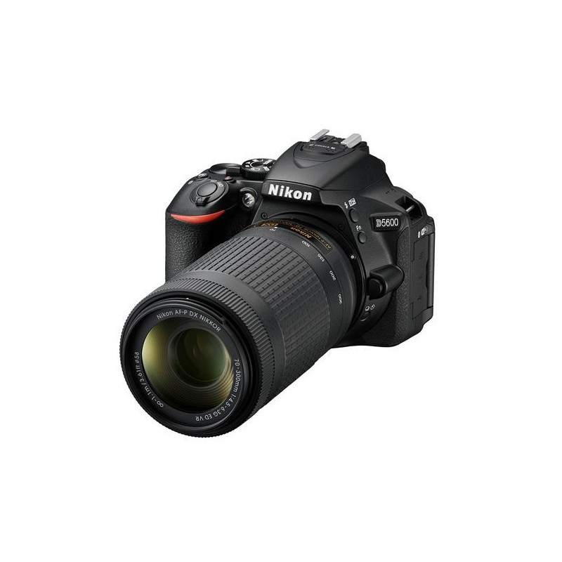 D5600 Nikon Cámara réflex negra + Lente AF-P DX 18-55mm f/3.5-5.6G VR + Lente AF-P DX 70-300mm f/4.5-6.3G ED VR D5600 Nikon Cámara réflex negra + Lente AF-P DX 18-55mm f/3.5-5.6G VR + Lente AF-P DX 70-300mm f/4.5-6.3G ED VR