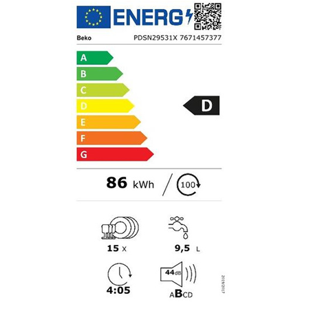 Lavavajillas BEKO Empotrado - PDSN29531X 60CM